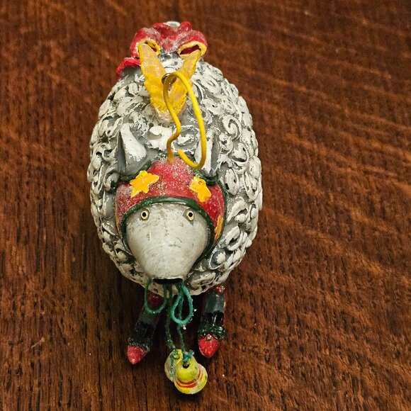 Mackenzie Childs Christmas Sheep in Red Shoes by Patience Brewster 4" - Picture 1 of 6